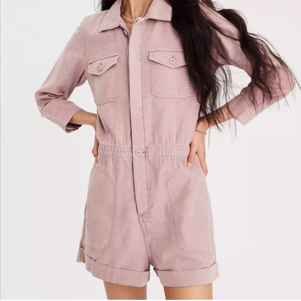 American Eagle 100% cotton romper dusty rose new with tags